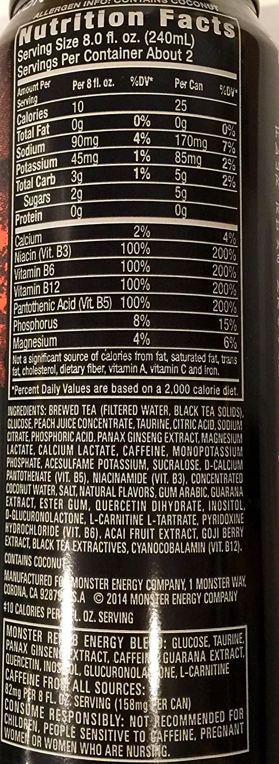 Monster Energy Monster Rehab Strawberry Lemonade + Energy, 15.5 Ounce (Pack of 24) - Image 3